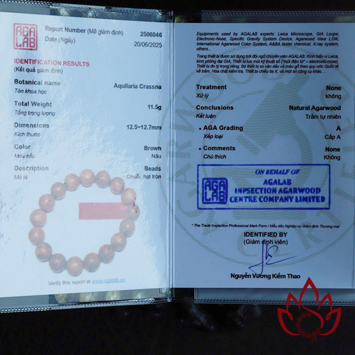 Vòng Trầm Hương Hạt Tròn | 12 Ly | Trầm Tốc Banh Tự Nhiên